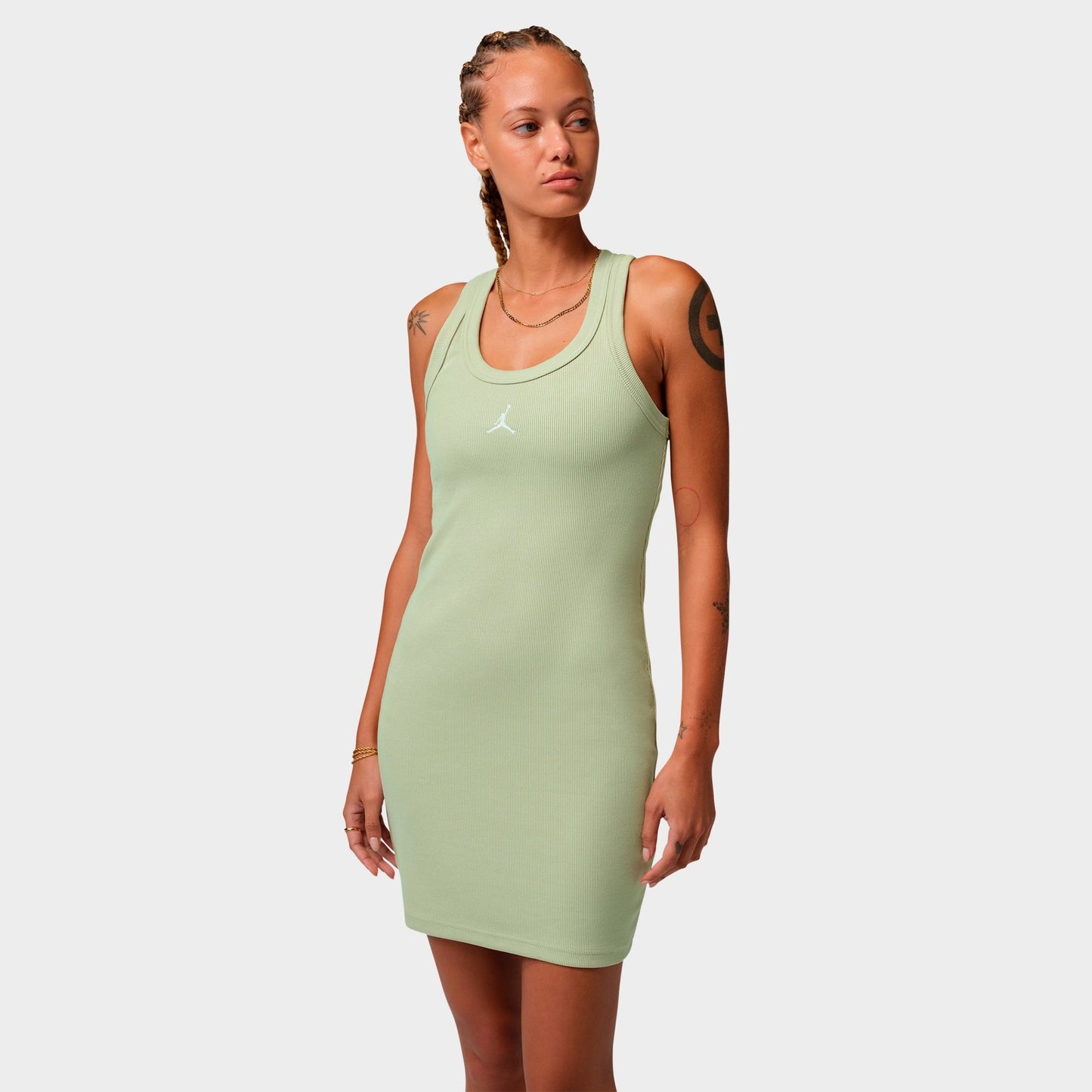 Women's Jordan Brooklyn Tank Dress - Olive Aura/White