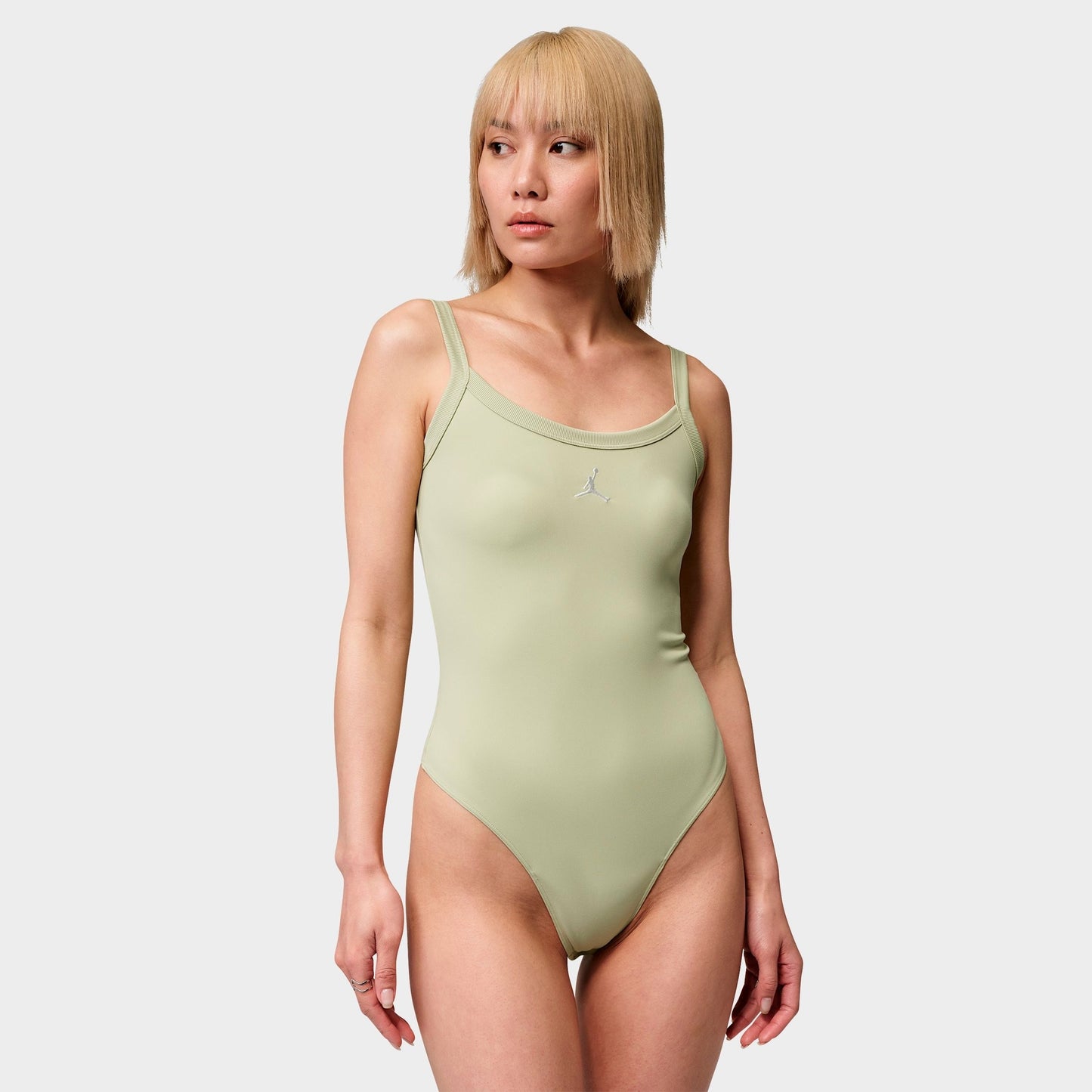 Women's Jordan Brooklyn Essentials Tank Bodysuit - Olive Aura/White