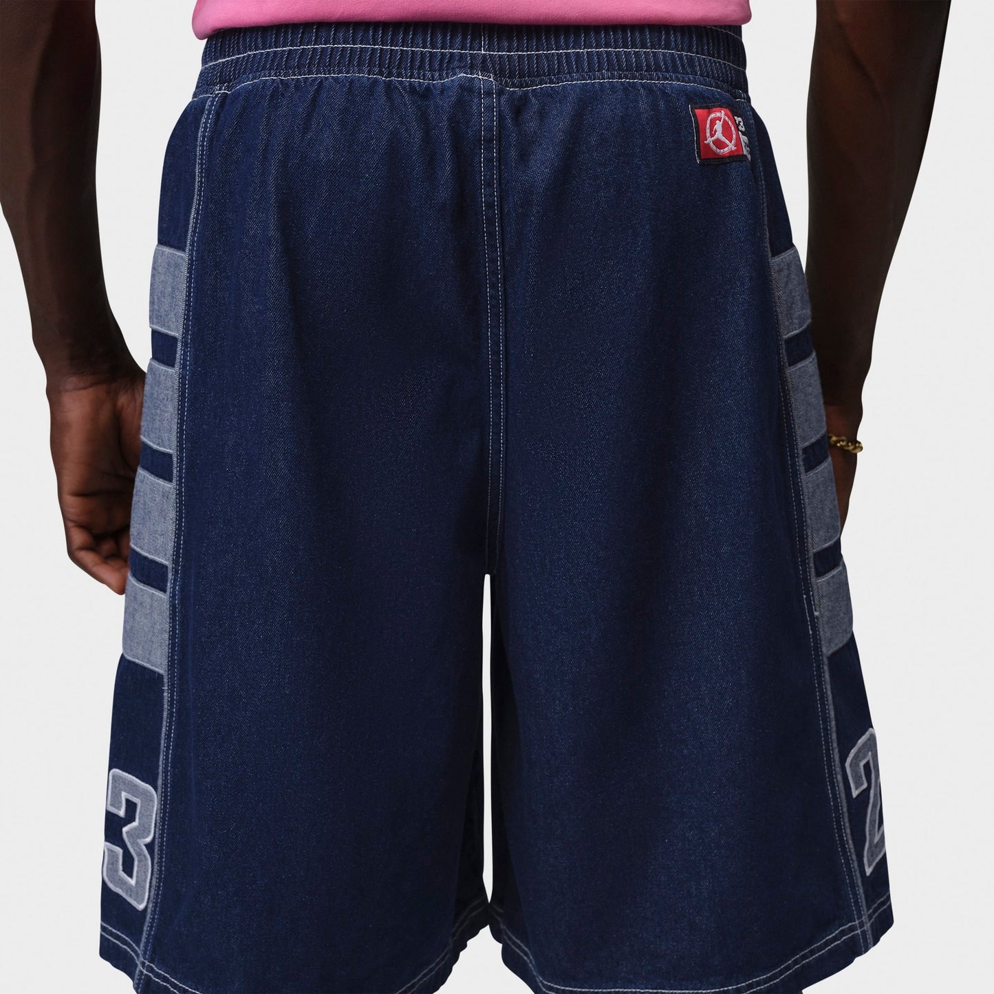 Men's Jordan Flight Club Baggy Denim Shorts - Blue Grey/White
