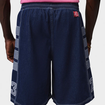 Men's Jordan Flight Club Baggy Denim Shorts - Blue Grey/White
