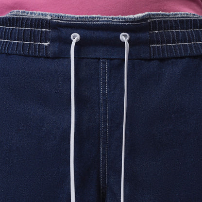 Men's Jordan Flight Club Baggy Denim Shorts - Blue Grey/White