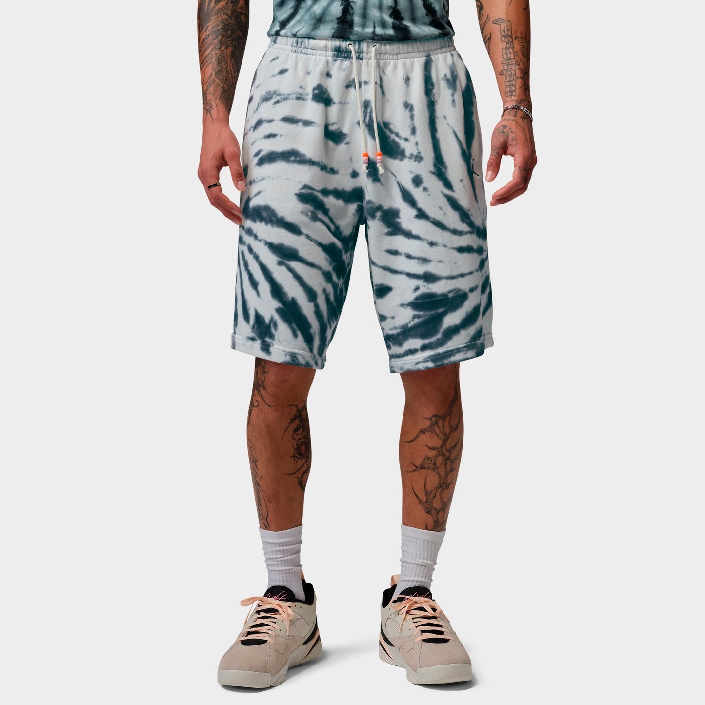 Men's Jordan Brooklyn Tie-Dye Festival Fleece Shorts - Sail/Off Noir/Black
