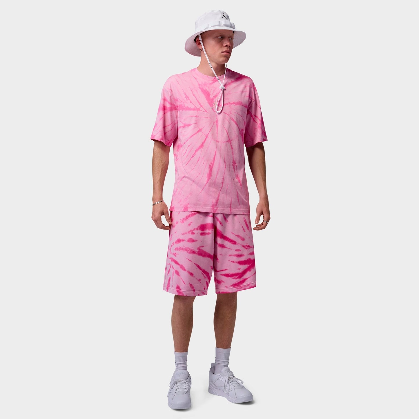 Men's Jordan Brooklyn Tie-Dye Festival Fleece Shorts - Iced Carmine/Pinksicle/Pale Ivory