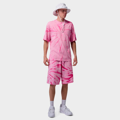 Men's Jordan Brooklyn Tie-Dye Festival Fleece Shorts - Iced Carmine/Pinksicle/Pale Ivory
