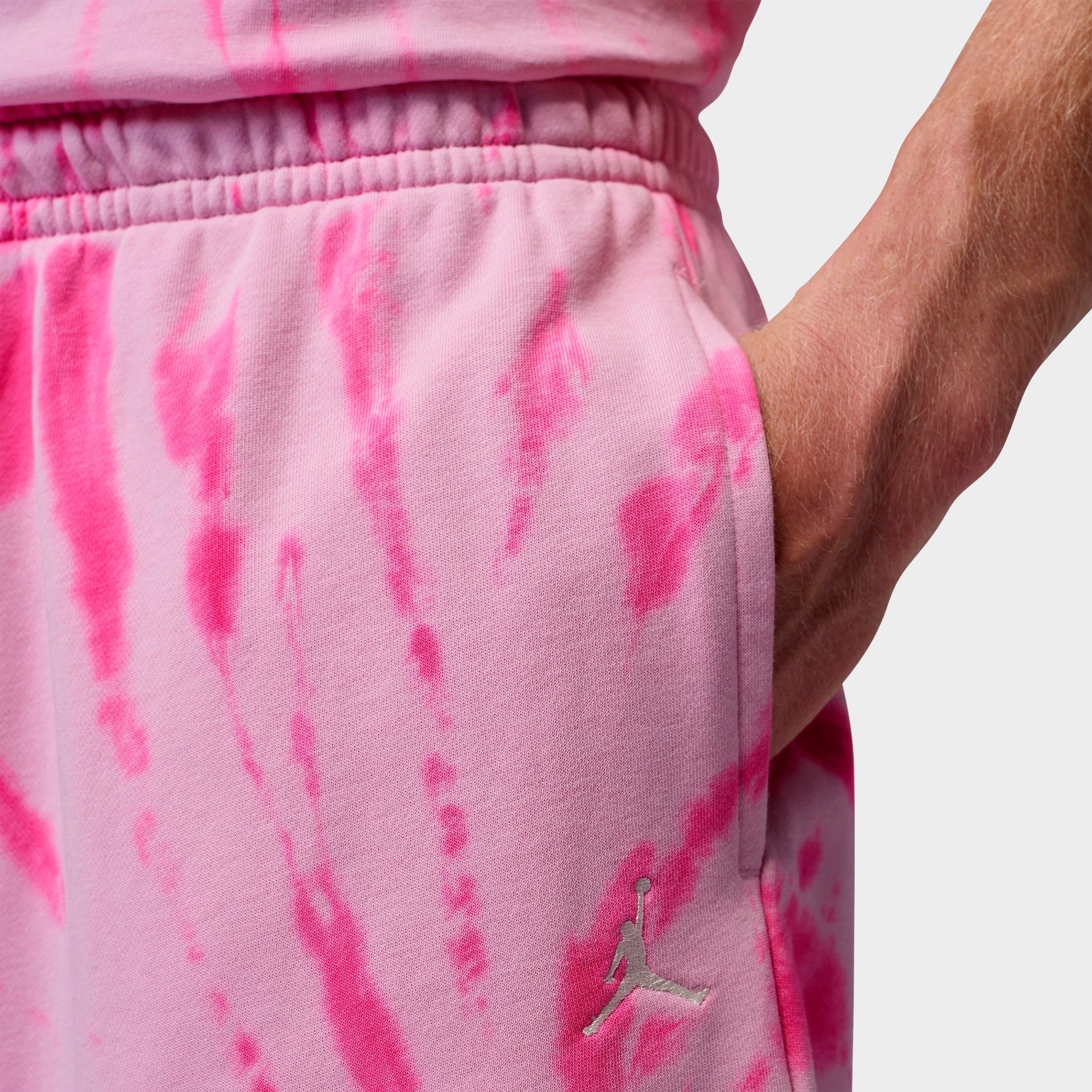 Men's Jordan Brooklyn Tie-Dye Festival Fleece Shorts - Iced Carmine/Pinksicle/Pale Ivory