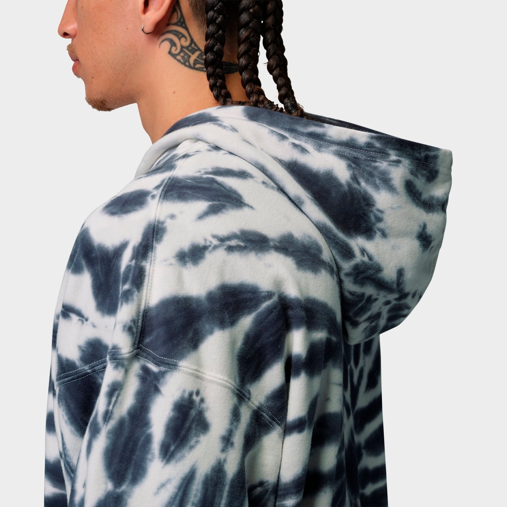 Men's Jordan Brooklyn Fleece Tie-Dye Festival Pullover Hoodie - Sail/Off-Noir/Black
