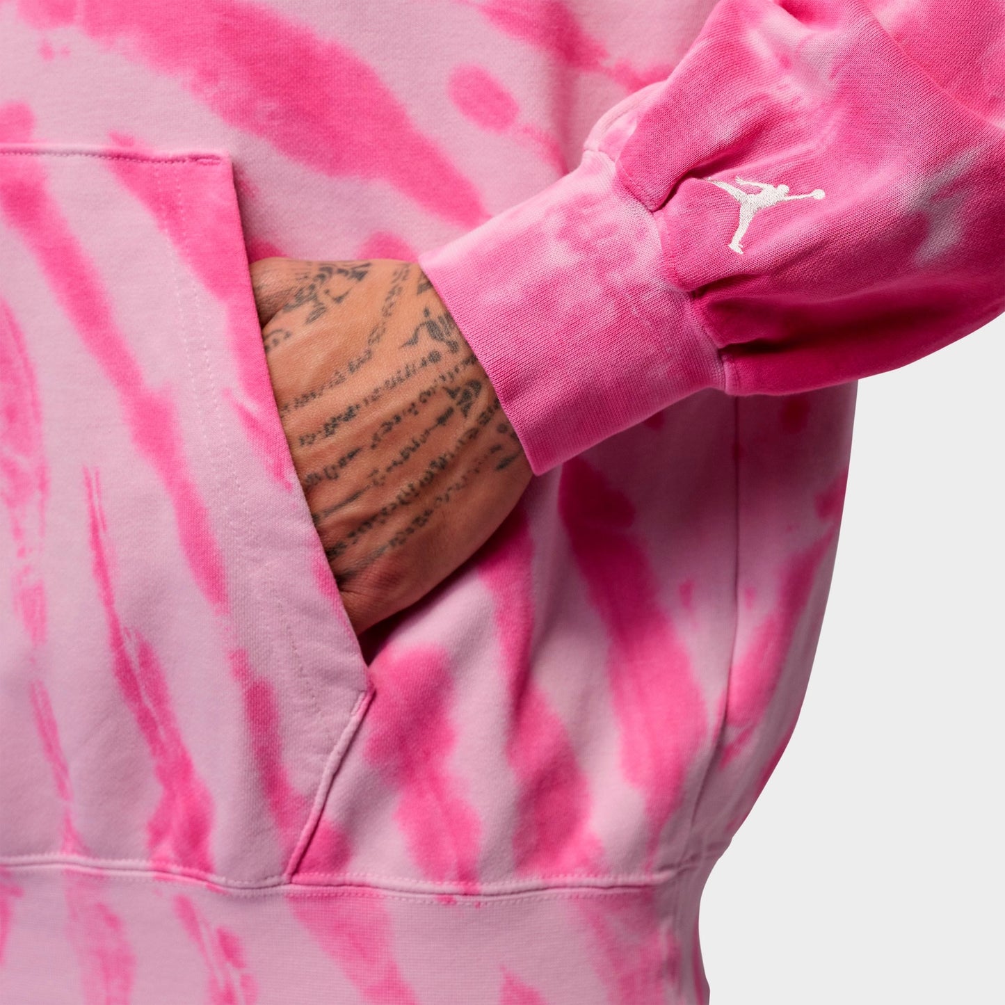 Men's Jordan Brooklyn Fleece Tie-Dye Festival Pullover Hoodie - Iced Carmine/Pinksicle/Pale Ivory