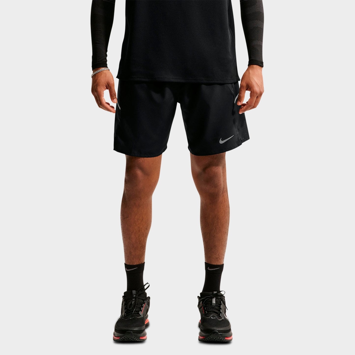 Men's Nike Miler Dri-FIT 7" Brief-Lined Running Shorts - Black/Black