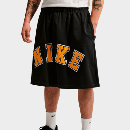 Men's Nike Life Midweight Chenille Knit Shorts - Black/University Gold