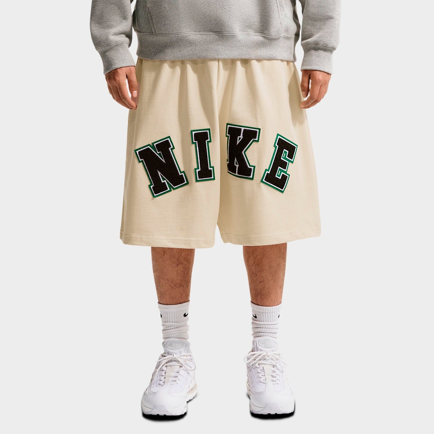 Men's Nike Life Midweight Chenille Knit Shorts - Coconut Milk/Black