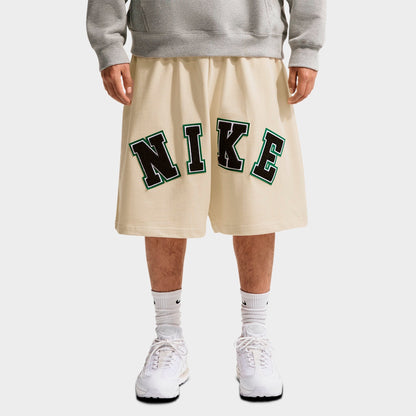 Men's Nike Life Midweight Chenille Knit Shorts - Coconut Milk/Black