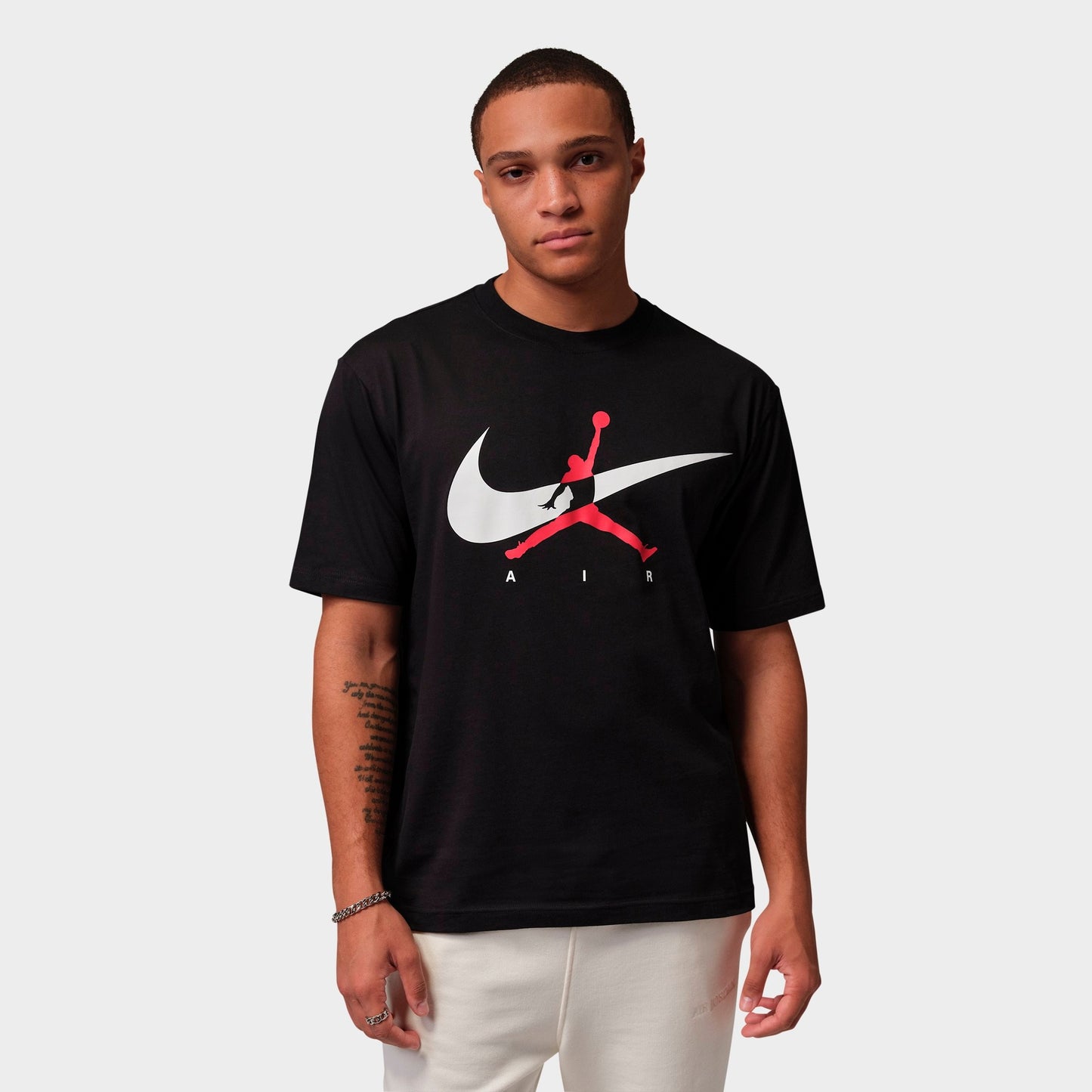 Men's Jordan Brooklyn Swoosh Jumpman Graphic T-Shirt - Black/White