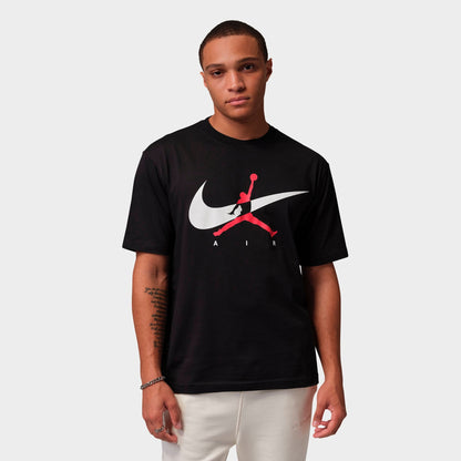 Men's Jordan Brooklyn Swoosh Jumpman Graphic T-Shirt - Black/White