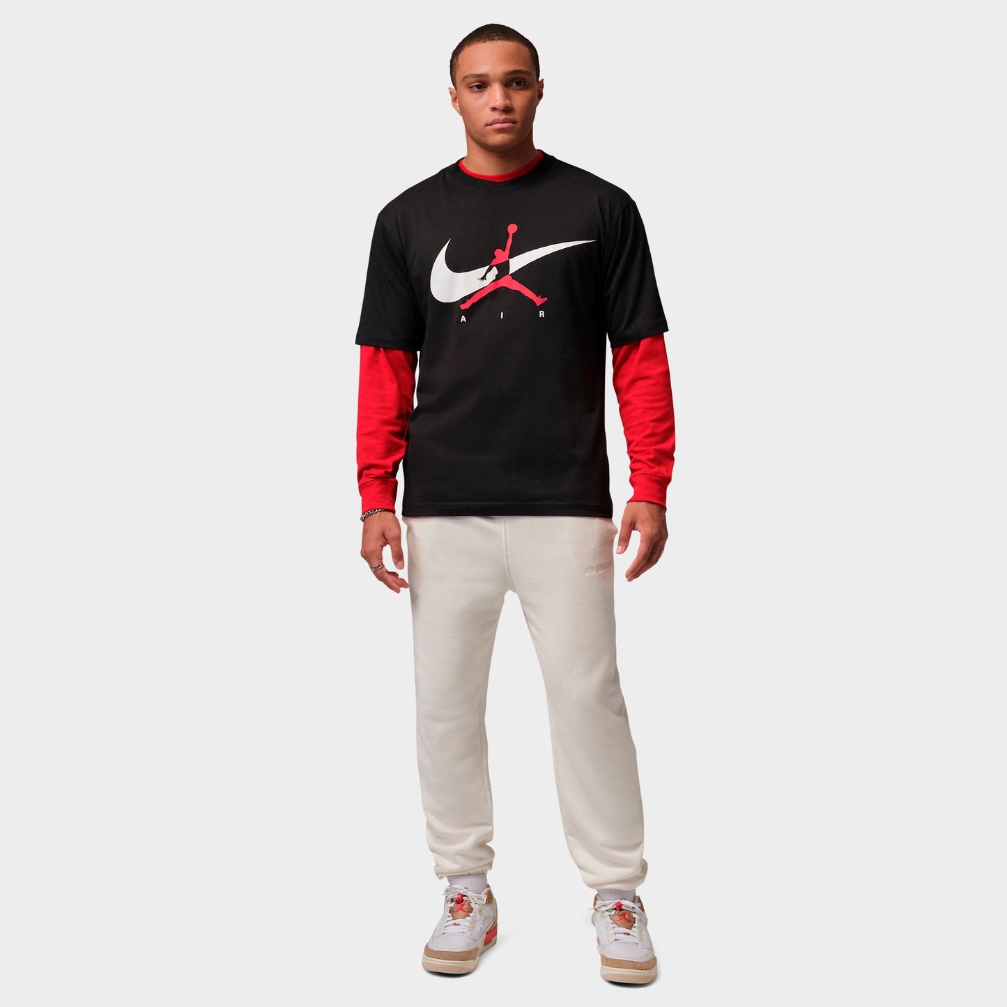 Men's Jordan Brooklyn Swoosh Jumpman Graphic T-Shirt - Black/White