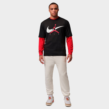 Men's Jordan Brooklyn Swoosh Jumpman Graphic T-Shirt - Black/White