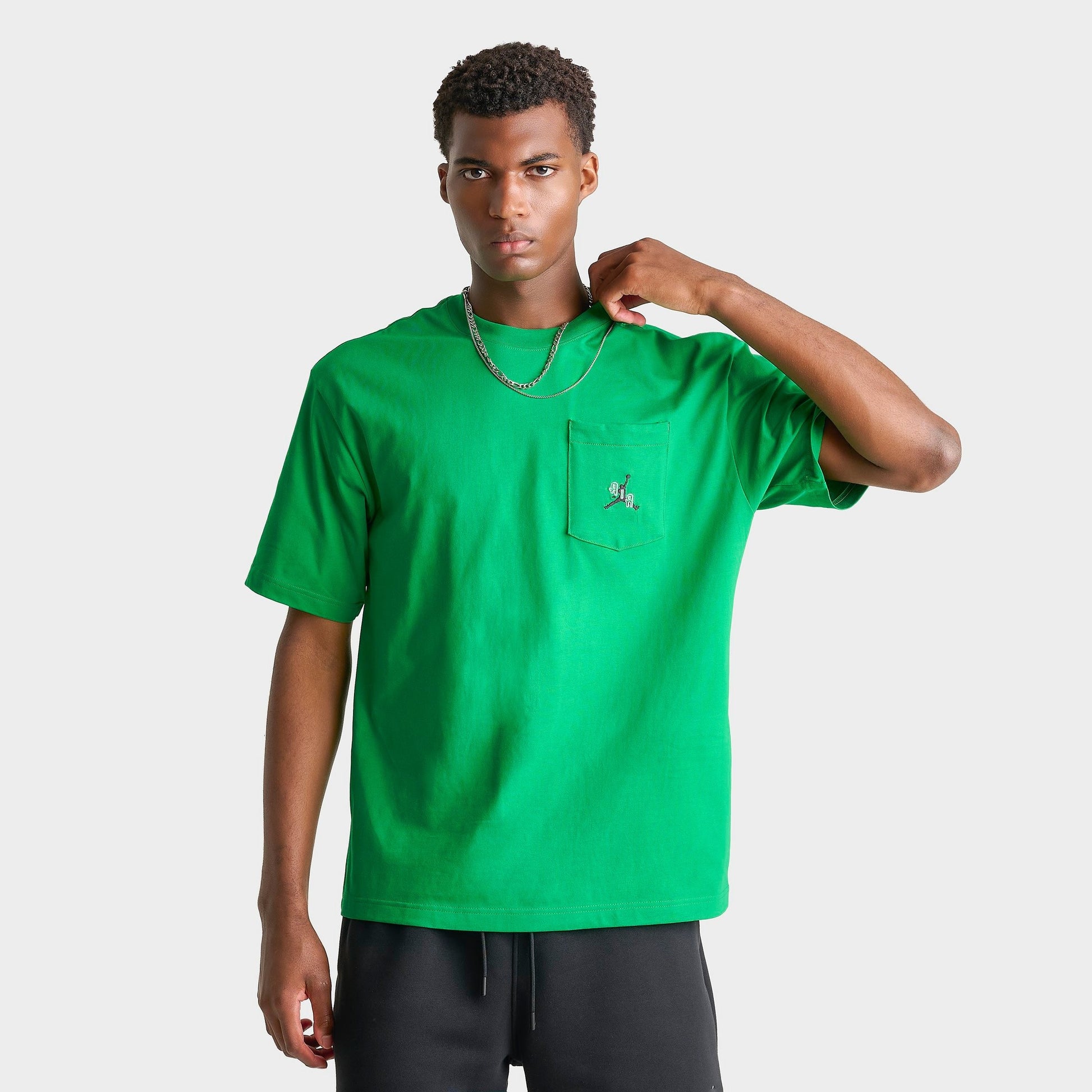 Men's Jordan Jumpman Air Pocket T-Shirt - Lucky Green/Black