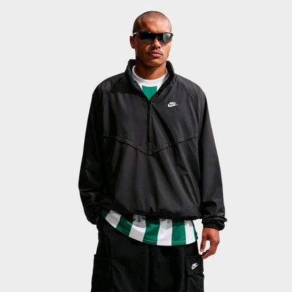 Men's Nike Windrunner Lightweight Half-Zip Jacket - Black/White