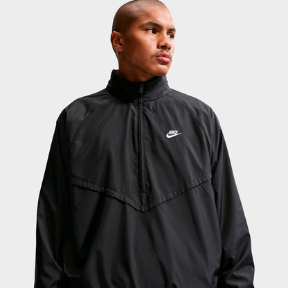 Men's Nike Windrunner Lightweight Half-Zip Jacket - Black/White