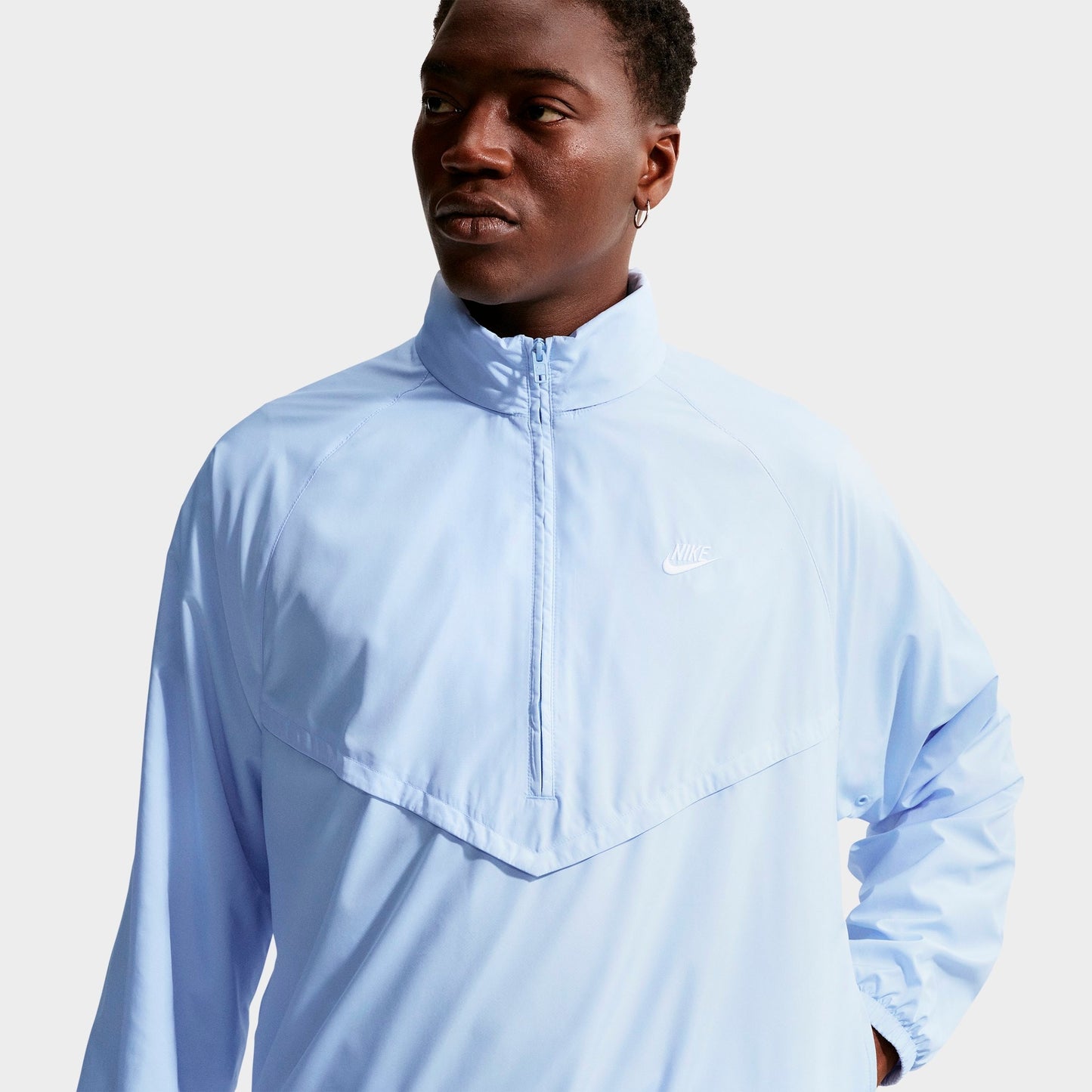 Men's Nike Windrunner Lightweight Half-Zip Jacket - Hydrogen Blue/White