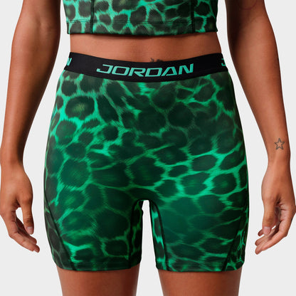 Women's Jordan Sport Dri-FIT High-Waisted 5" All-over Print Shorts - Green Glow/Green Glow
