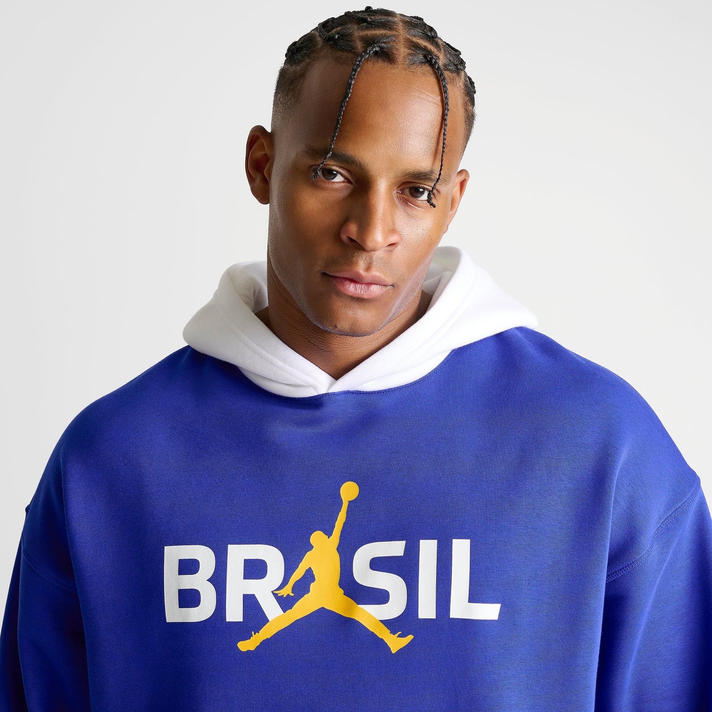Men's Jordan Brazil Brooklyn Fleece Pullover Hoodie - Old Royal/White