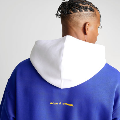 Men's Jordan Brazil Brooklyn Fleece Pullover Hoodie - Old Royal/White