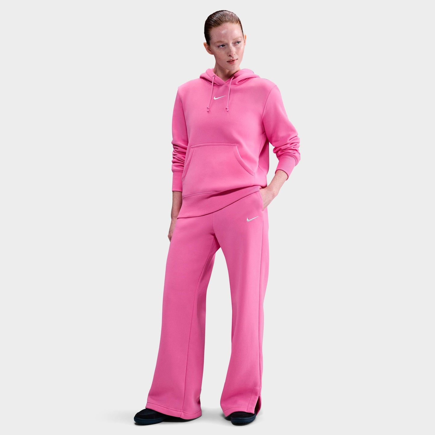 Women's Nike Sportswear Phoenix Fleece High-Waisted Wide-Leg Sweatpants - Playful Pink/Sail