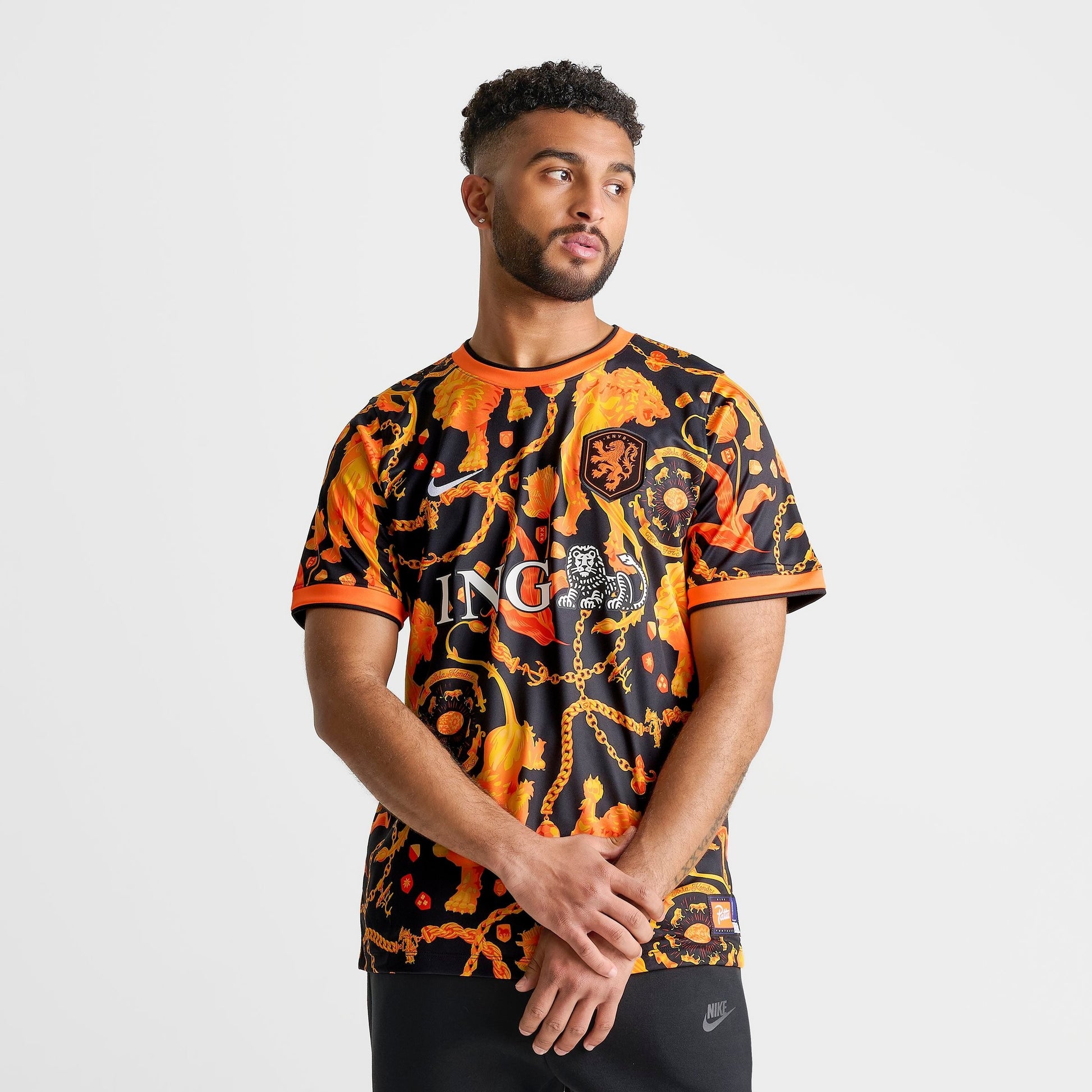 Men's Nike Netherlands x Patta Academy Pro Soccer Top - Hyper Crimson/Black