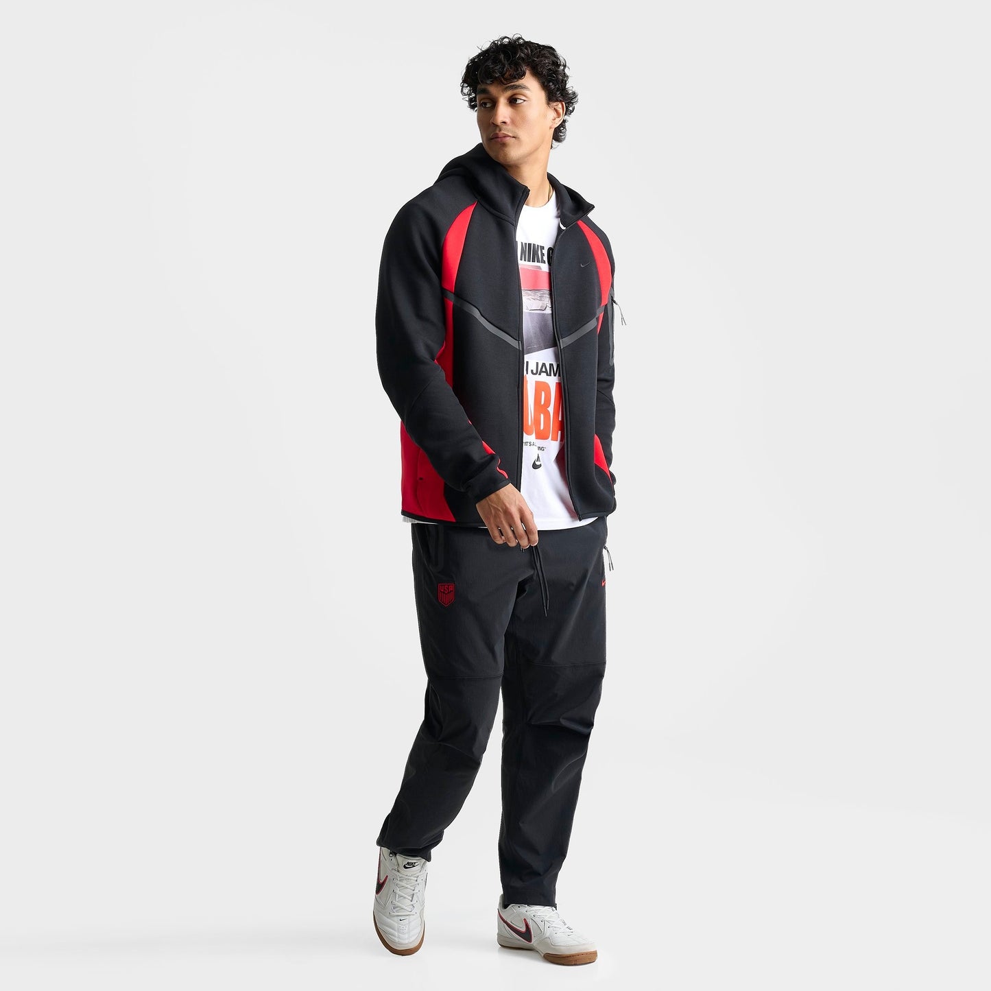 Men's Nike Tech USA Soccer Woven Pants - Black/Challenge Red
