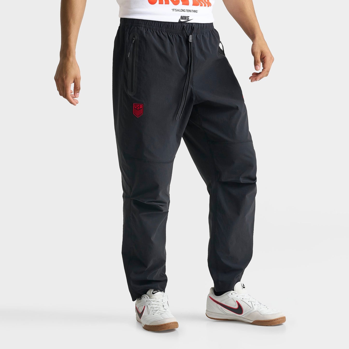 Men's Nike Tech USA Soccer Woven Pants - Black/Challenge Red