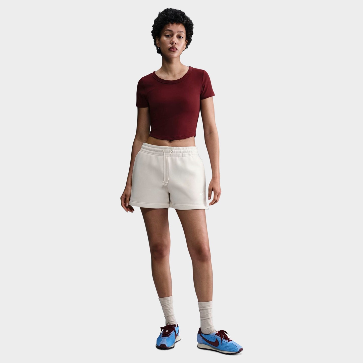 Women's Nike Sportswear Phoenix Fleece Mid-Rise 4" Shorts - Light Orewood Brown/Sail