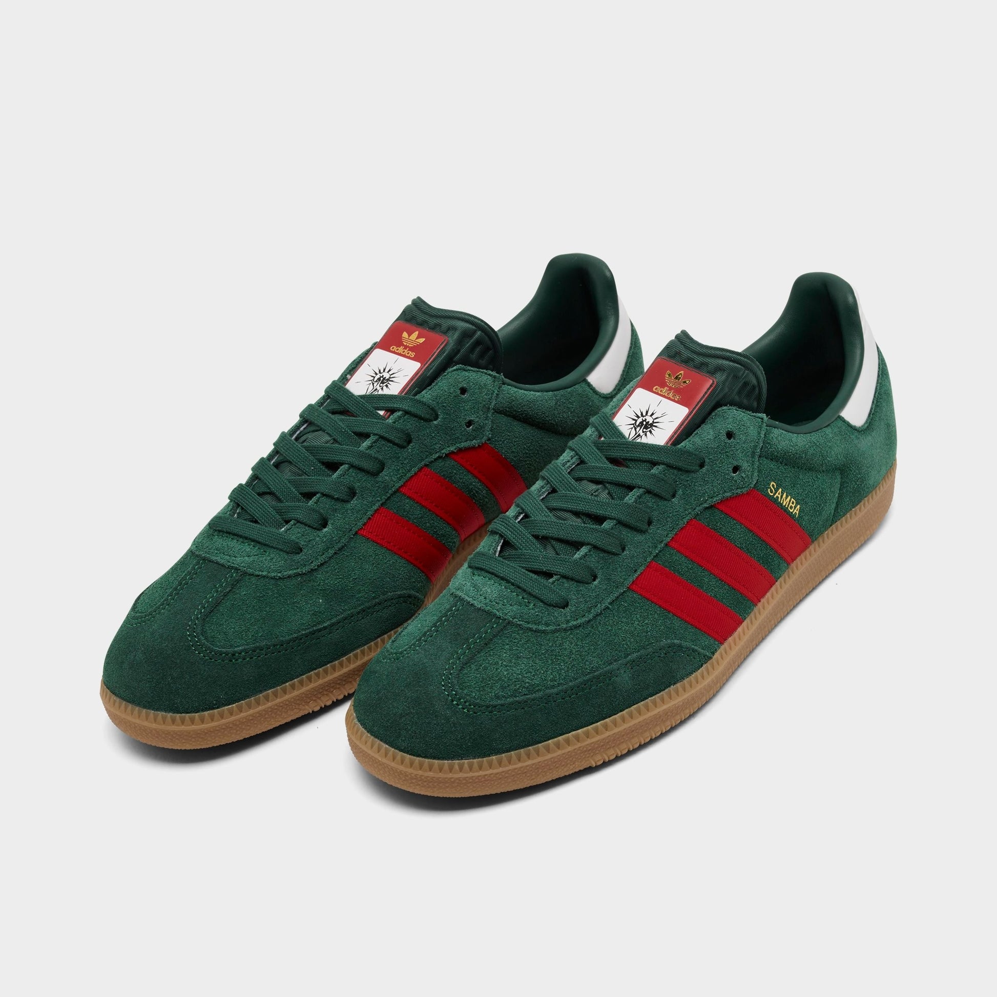 Men's adidas Originals Samba OG FIFA World Cup 2026 Portugal Casual Shoes - Team Dark Green/Better Scarlet/Gum