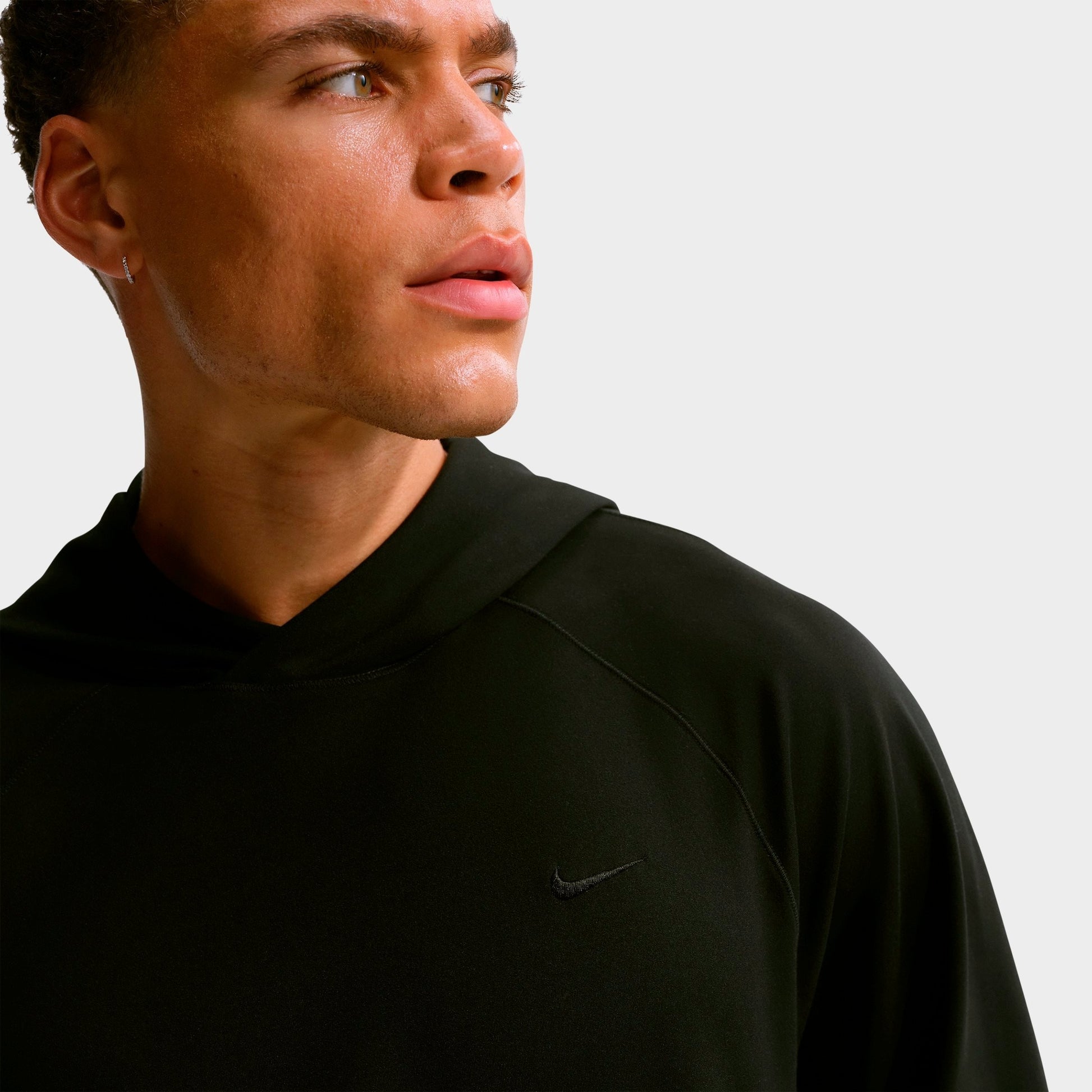 Men's Nike Primary NanoKnit Dri-FIT UV Protection Pullover Training Hoodie - Black/Black