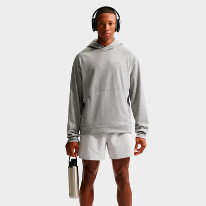 Men's Nike Primary NanoKnit Dri-FIT UV Protection Pullover Training Hoodie - Smoke Grey/Heather/Smoke Grey