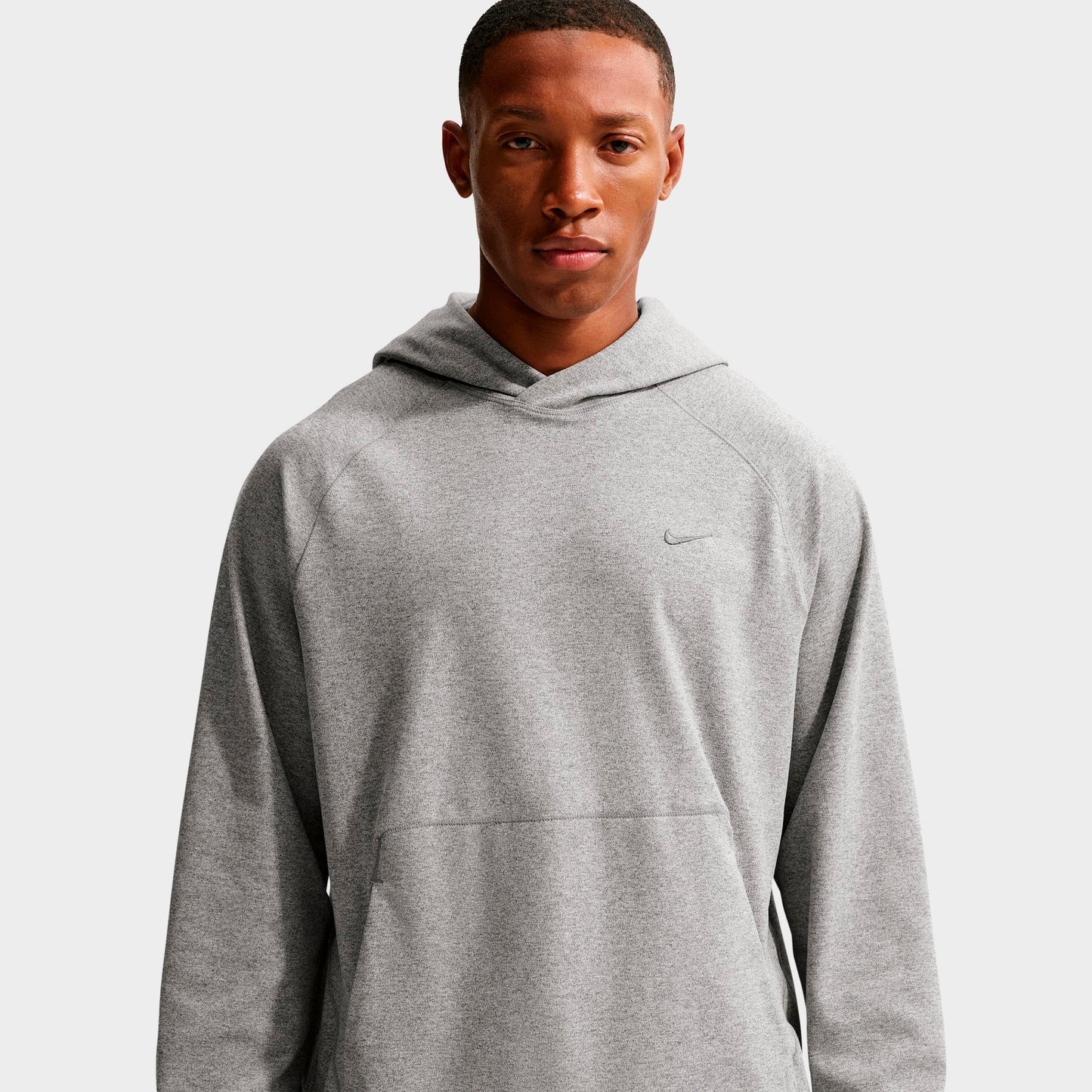 Men's Nike Primary NanoKnit Dri-FIT UV Protection Pullover Training Hoodie - Smoke Grey/Heather/Smoke Grey