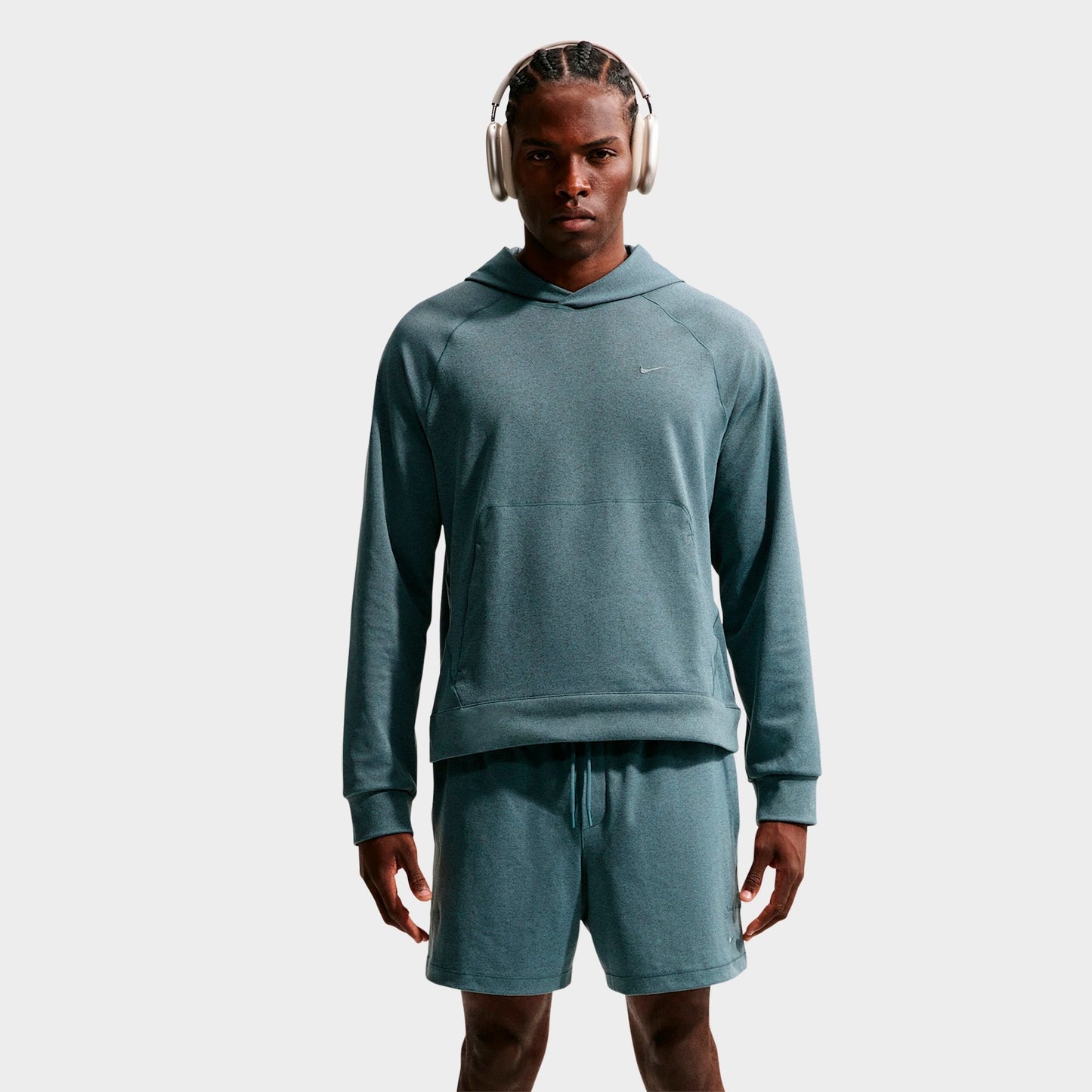 Men's Nike Primary NanoKnit Dri-FIT UV Protection Pullover Training Hoodie - Mineral Slate/Black Spruce/Heather/Mineral Slate