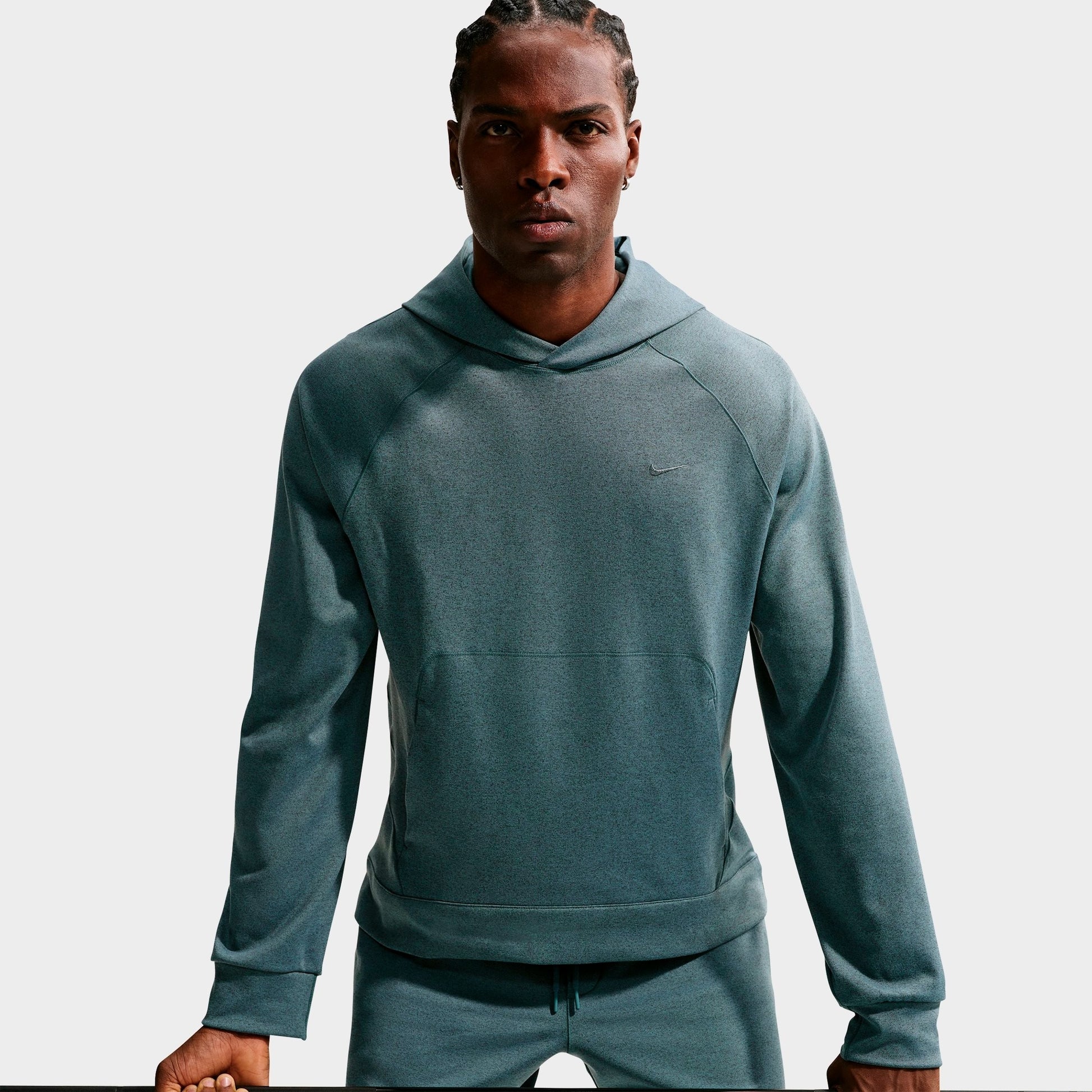Men's Nike Primary NanoKnit Dri-FIT UV Protection Pullover Training Hoodie - Mineral Slate/Black Spruce/Heather/Mineral Slate