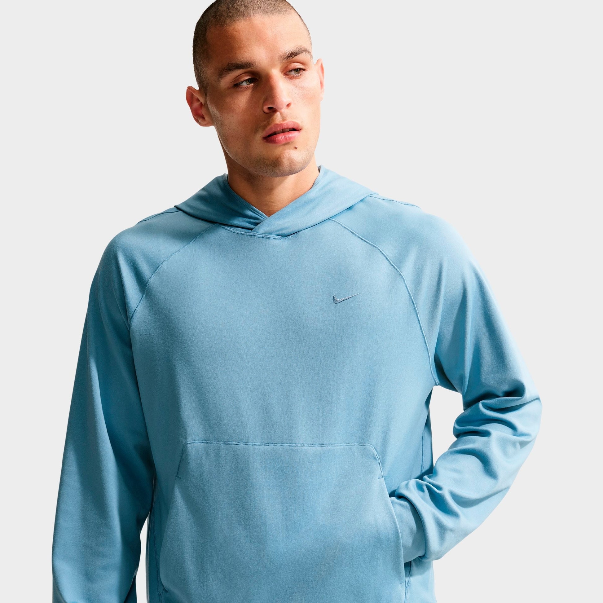 Men's Nike Primary NanoKnit Dri-FIT UV Protection Pullover Training Hoodie - Work Blue/Work Blue