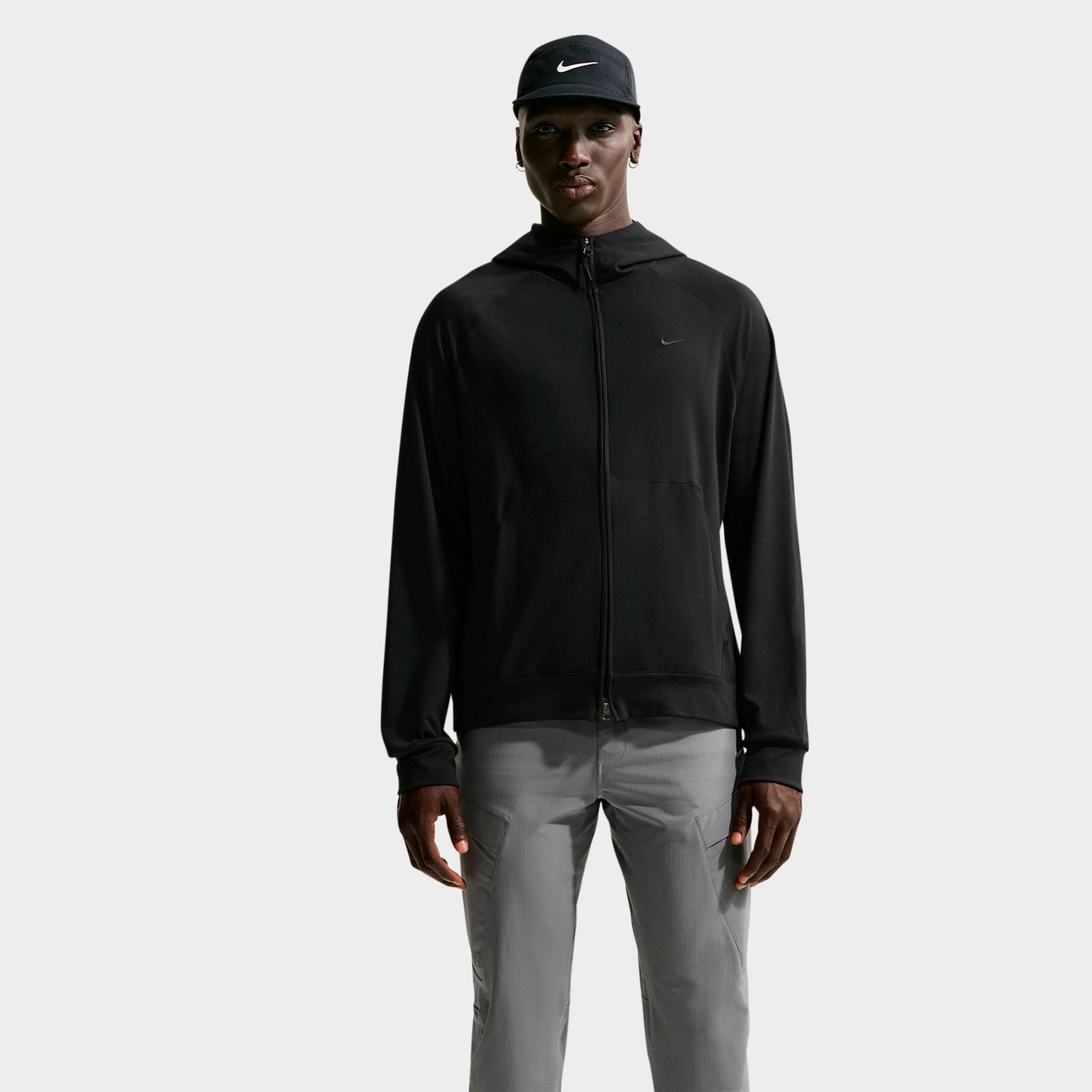 Men's Nike Primary NanoKnit Dri-FIT UV Protection Full-Zip Training Hoodie - Black/Black