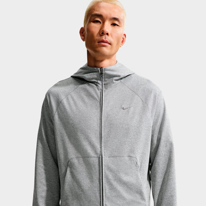 Men's Nike Primary NanoKnit Dri-FIT UV Protection Full-Zip Training Hoodie - Smoke Grey/Heather/Smoke Grey
