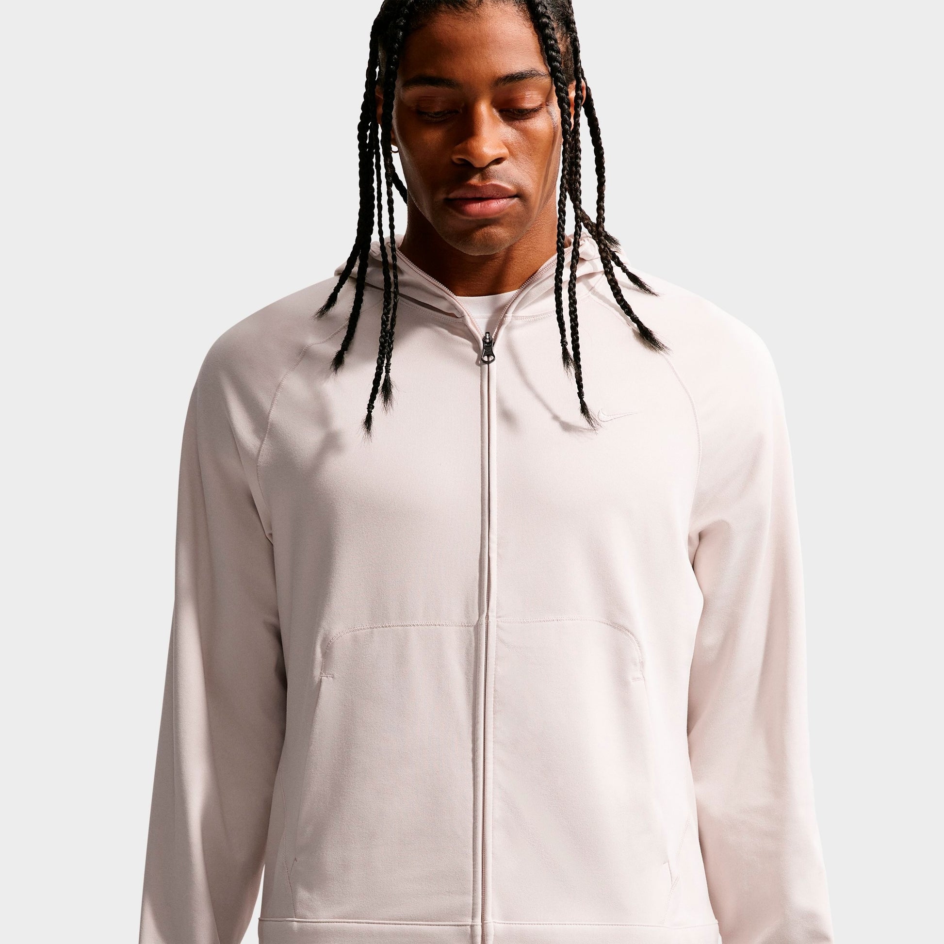 Men's Nike Primary NanoKnit Dri-FIT UV Protection Full-Zip Training Hoodie - Light Orewood Brown/Sail/Heather/Light Orewood Brown