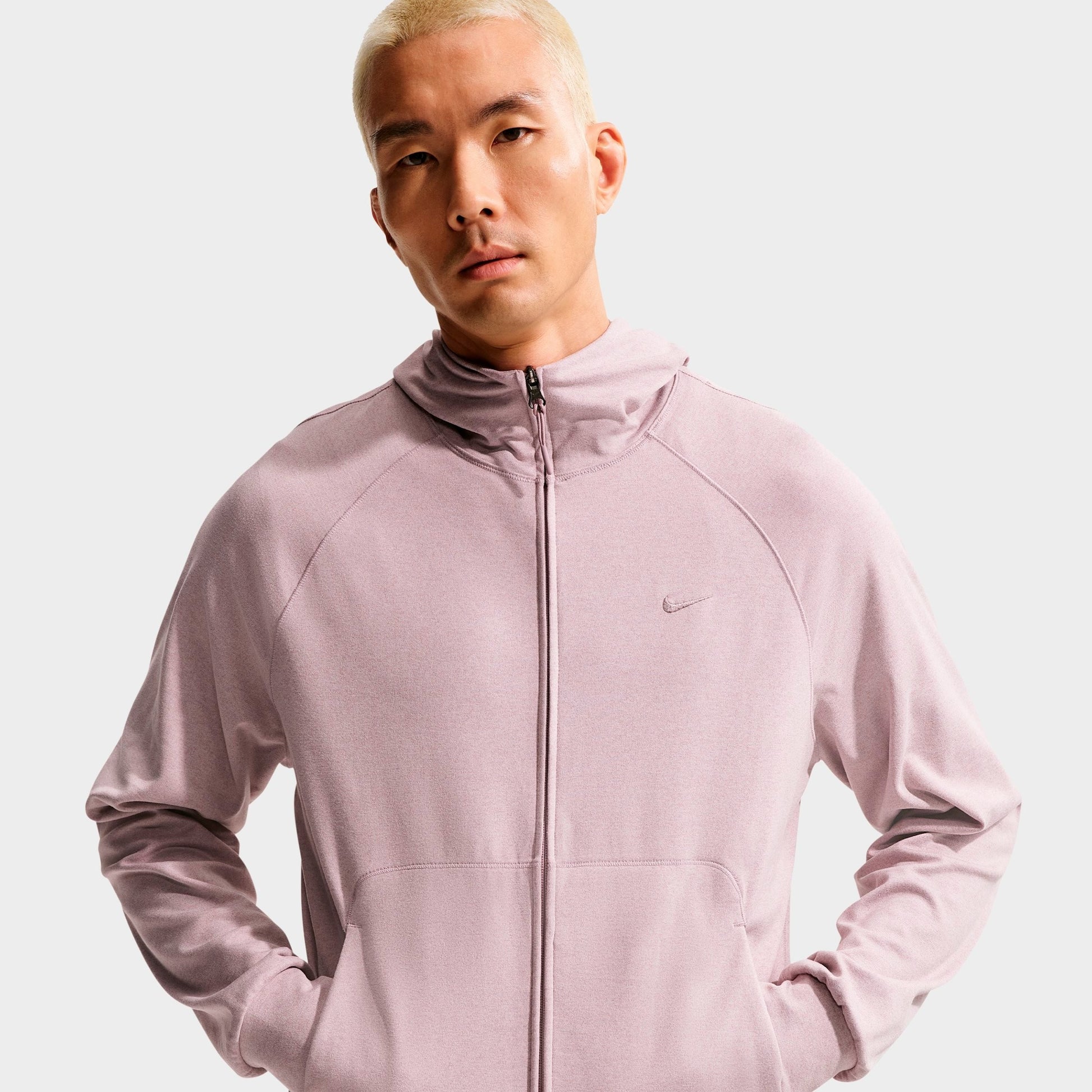 Men's Nike Primary NanoKnit Dri-FIT UV Protection Full-Zip Training Hoodie - Light Violet Ore/Platinum Violet/Heather/Light Violet Ore