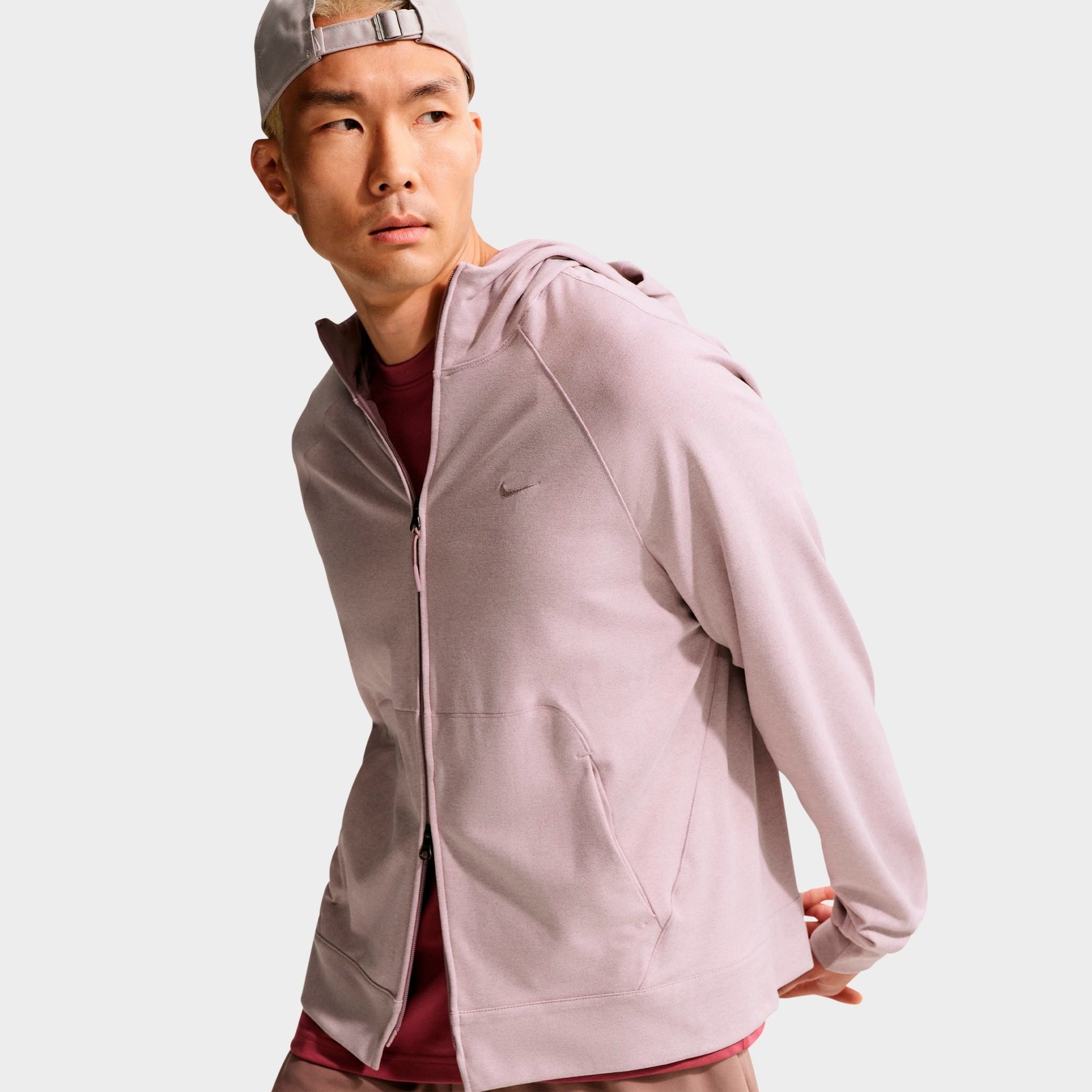 Men's Nike Primary NanoKnit Dri-FIT UV Protection Full-Zip Training Hoodie - Light Violet Ore/Platinum Violet/Heather/Light Violet Ore