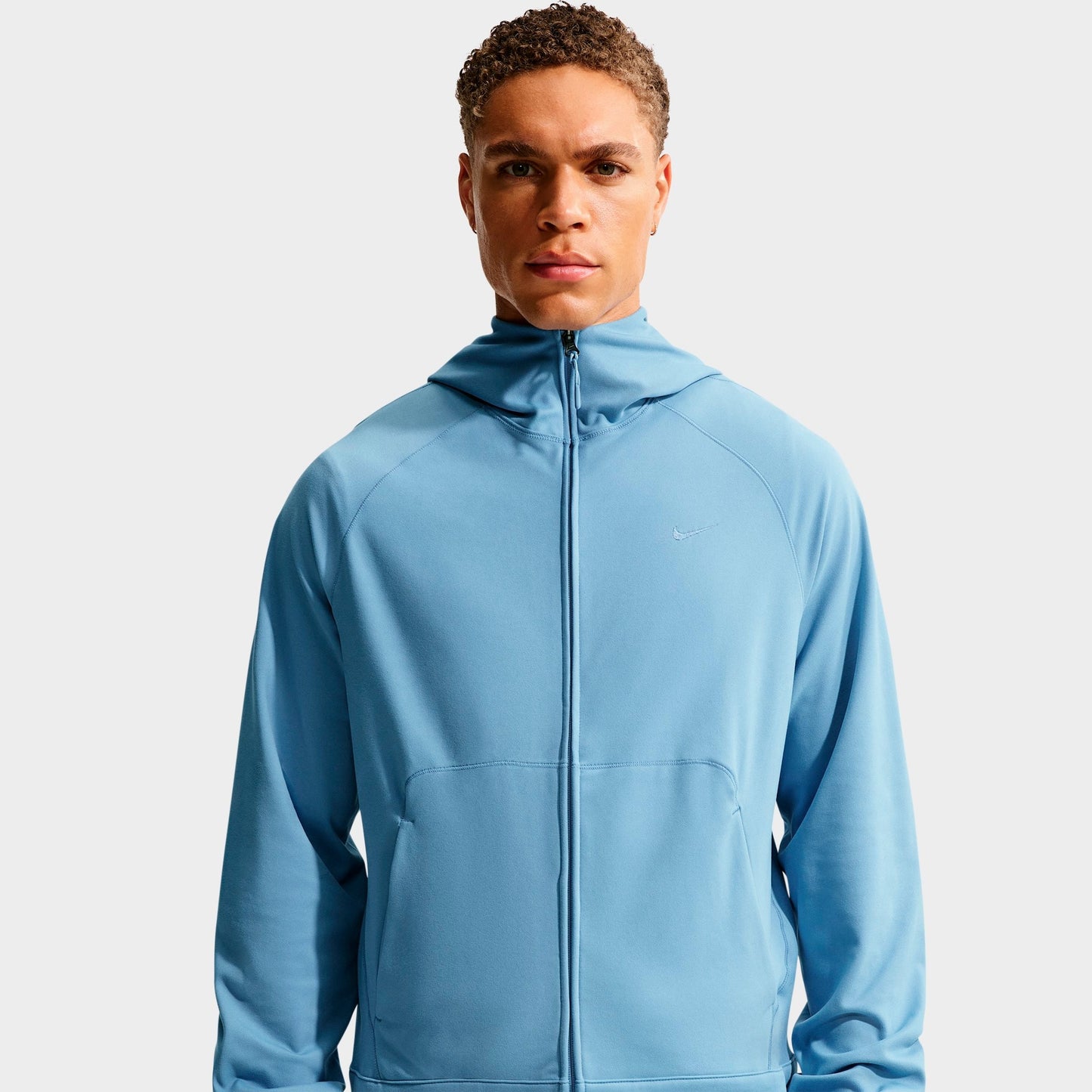Men's Nike Primary NanoKnit Dri-FIT UV Protection Full-Zip Training Hoodie - Work Blue/Work Blue