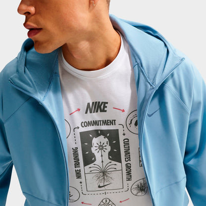 Men's Nike Primary NanoKnit Dri-FIT UV Protection Full-Zip Training Hoodie - Work Blue/Work Blue