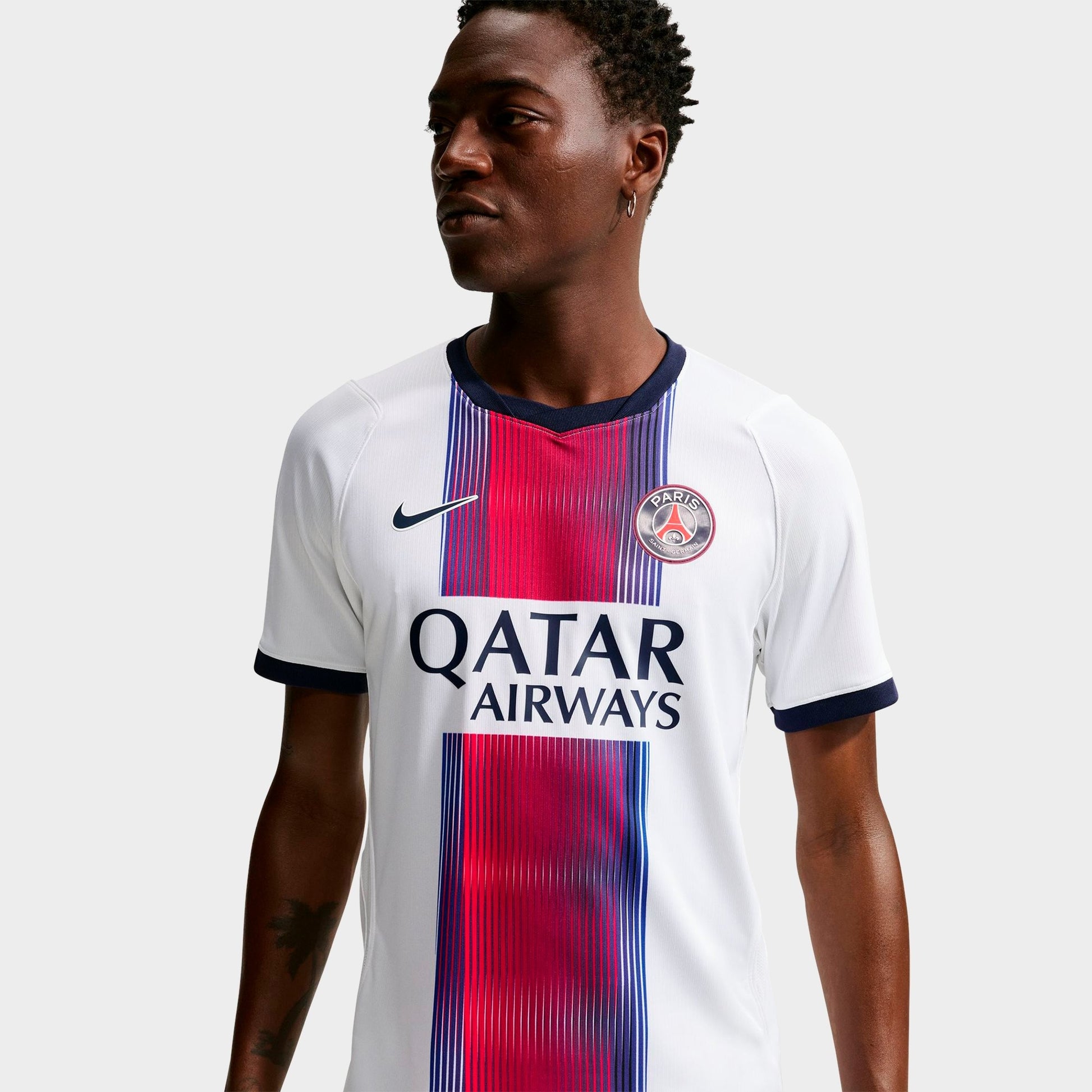 Men's Nike Paris Saint-Germain 2026-27 Stadium Away Dri-FIT Replica Soccer Jersey - White/College Navy/College Navy