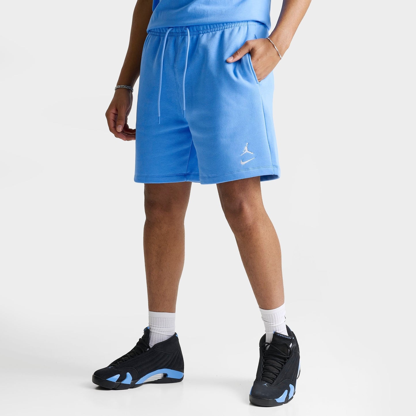 Men's Jordan Brooklyn Varsity Fleece Shorts - University Blue/White