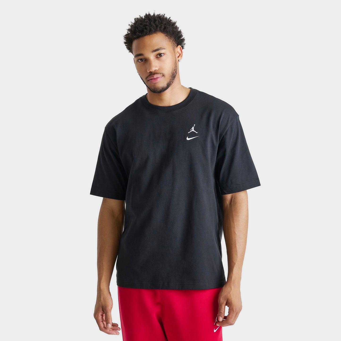 Men's Jordan Brooklyn Swoosh Logo T-Shirt - Black/White
