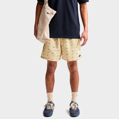 Men's Nike Sportswear Club Monogram Woven Flow Shorts - Light Khaki/Obsidian