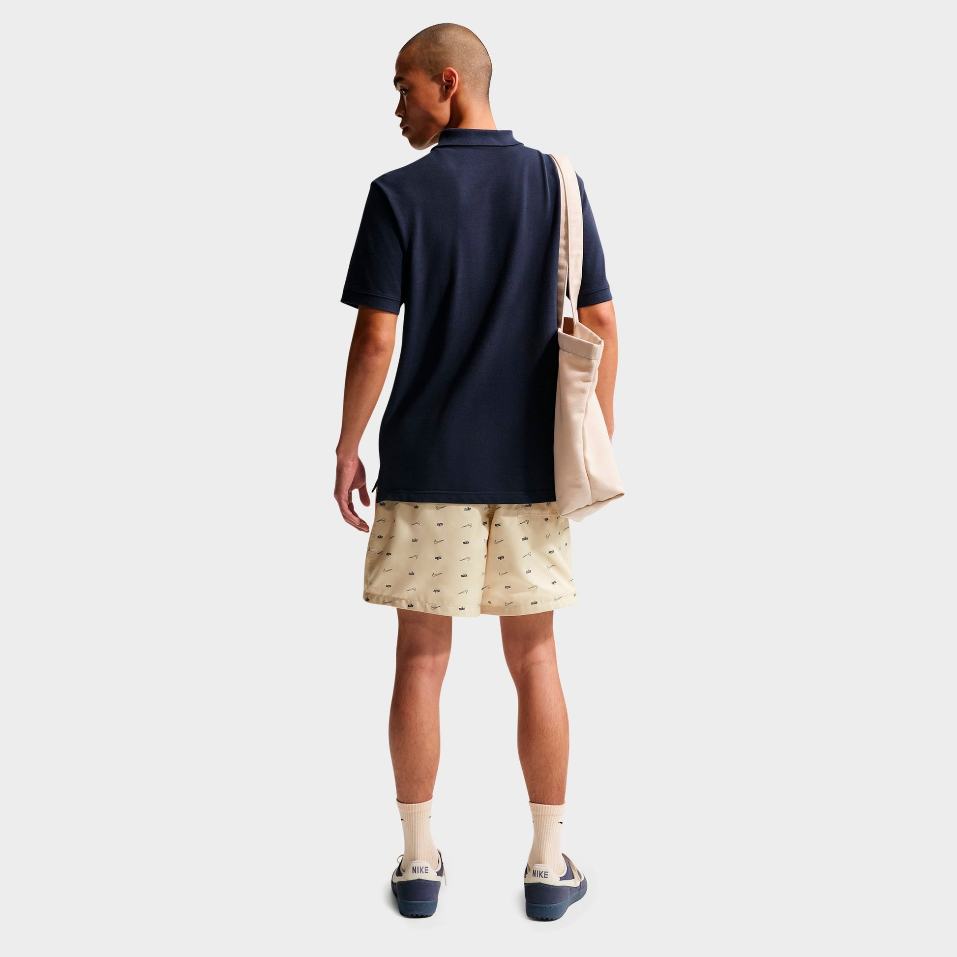 Men's Nike Sportswear Club Monogram Woven Flow Shorts - Light Khaki/Obsidian